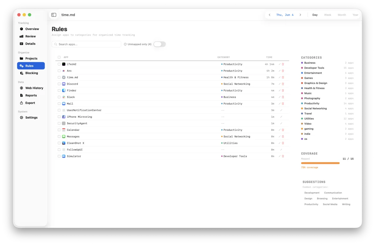 Category mapping rules